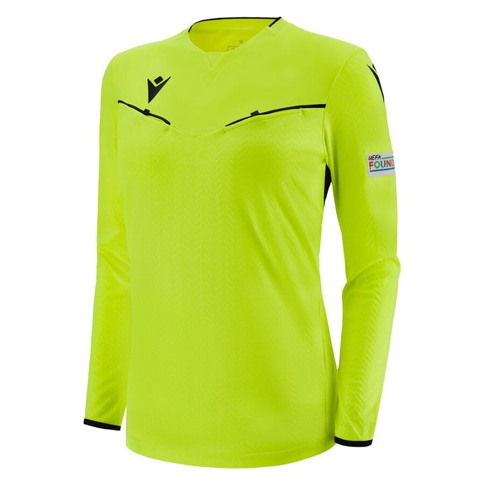 UEFA 2023/25 referee shirt neon yellow women