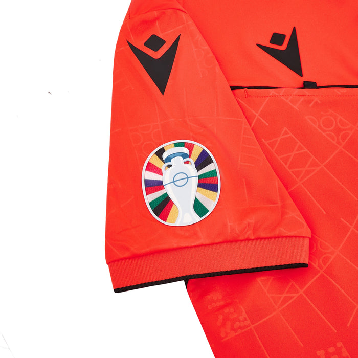 UEFA EK 2024 Scheidsrechtersshirt - Neon Rood - Korte Mouwen