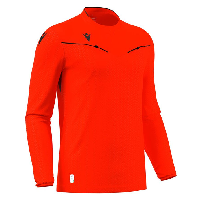Macron Referee Shirt Ponnet Eco - Neon Red - Long Sleeves