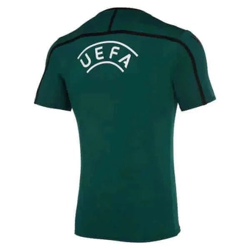 Macron UEFA Referee Inloopshirt groen/zwart | €44,95 | Macron | Trainingskleding | Maat: S, M, L, XL, XXL | | Scheidsrechters.nl
