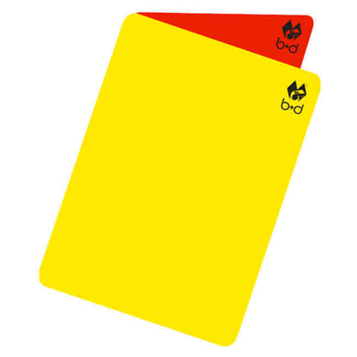 b+d omgekeerde disciplinaire kaart 'Flip' rood/geel | €2,00 | b+d | Kaarten en notitiemateriaal | | | Scheidsrechters.nl